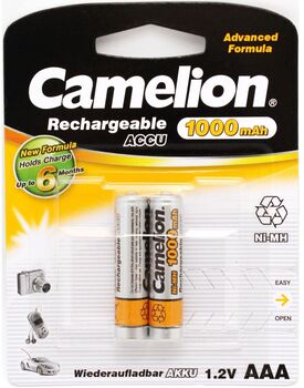 Аккумулятор R03 1000 mAh Camelion Ni-MH (2 на блистере,24,480)